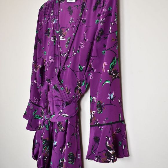TANYA TAYLOR Nomi Vine Silk Wrap Dress NEW - Picture 8 of 13